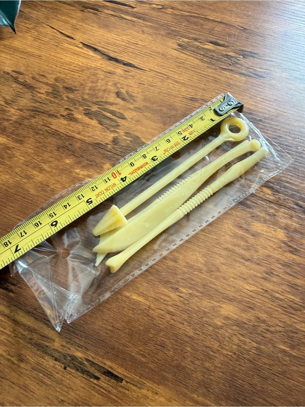 plastic modeling tools designed for shaping polymer clay, fondant, or pottery.